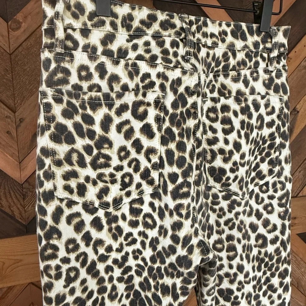 FRAME Leopard Ali High Rise Cigarette Skinny Jeans, Size 28